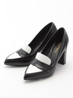 太ヒールローファー/ブラックミックス