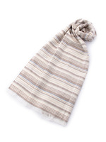 大判ボーダーストール/ベージュ系(351)