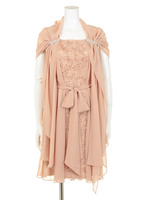 ストール付きワンピース/ピンクベージュ