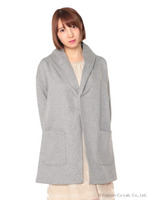 ダンボールニットロングパーカ/杢グレー