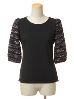 ファンシーニットスリーブトップス/NV