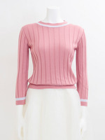 ライン×ワイドリブTOPS/ネイビー