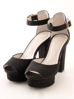 太ヒールサンダル/ネイビー