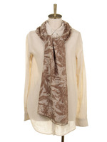 麻レーヨン2WAYカシュクールシャツ ストールSET/キナリ