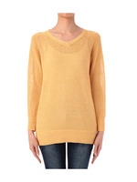 Vネックニットチュニック/イエロー系(032)