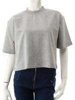 【ECURY】ハイネックスウェットトップス/ライトグレー