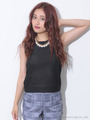 【OU】メッシュデザインTOP/BLACK