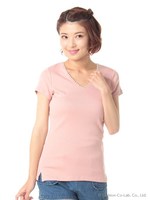 ＶネックパールベーシックＴシャツ/ネイビー