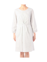 ギャザー切り替えワンピース/ホワイト(302)