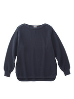 コットンカノコ編みニットプルオーバー/ホワイト(001)