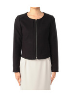 ノーカラージップアップジャケット/ブラック(019)