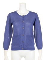 プレーンニットUネックCD/ブルー