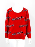 ミックスロゴジャガードニット/RD