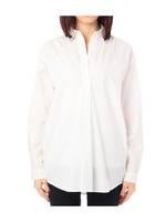 衿ビジューつきビックシルエットシャツ/ネイビー(093)