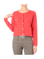 金釦ショート丈カーディガン/ボルドー(064)