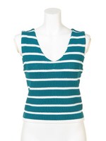 DEEP VN ボーダーニットTOP/D/GRN