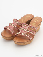 【ITALIAN SHOEMAKERS】デザインメッシュバンドサンダル/ブラウン