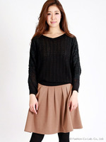 【sweet 10月号掲載】肩レースニット CL-0023/BK