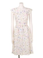 【美人百花6月号掲載】ボタニカルローズプリントワンピース/ブルー