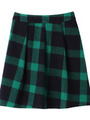ビッグチェックフレアスカート/グリーン系(222)