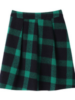 ビッグチェックフレアスカート/グリーン系(222)