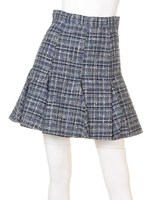 ファンシーツイード裾フレアースカート/オフホワイト