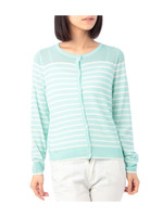 メッシュ切り替えボーダーカーディガン/ライトグリーン(321)