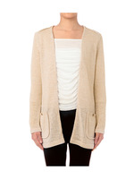 リネン混ロングニットカーディガン/ベージュ系(051)