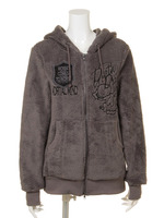 ワッペン付ボアZIPパーカー（SET UP）/モカ