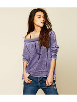 ヴィンテージ風ラグランプルオーバー/パープル系(081)