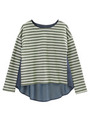 切替スウェットボーダーTOPS/カーキ