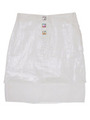 Square button layered skirt/WHT