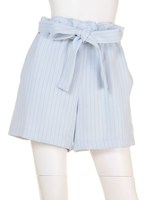 ウエストリボンストライプショーパン/ネイビー