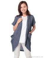 エアフリルガーゼ天竺ロングカーディガン/ネイビー