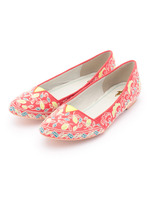 オリエンタルボタニカル刺しゅうシューズ/レッド(062)