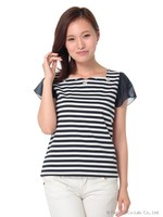 スカラカットボーダーカットソー/グレー系