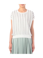 ストライプ柄カットソープルオーバー/ホワイト系(302)