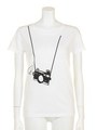 トロンプルイユカメラプリントTシャツ/ホワイト