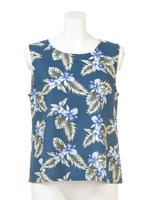 プリントノースリブラウス/ホワイト