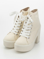 レースアップショートブーツ/WH