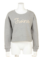 【Fi.n.t】ロープロゴ刺繍裏毛プルオーバー/TOP GRAY