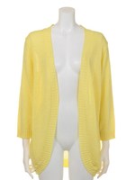 カラーロングニットカーディガン/イエロー