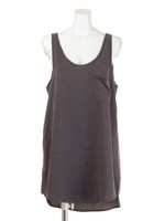 テンセルロングタンク/チャコールグレー