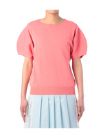 バルーンスリーブニットプルオーバー/ピンク(072)