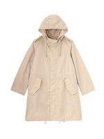 ミディ丈比翼モッズコート/ベージュ(052)