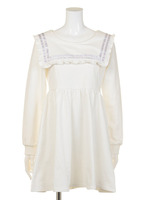 裏毛セーラーワンピース/ホワイト