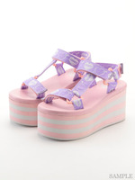 HEART CANDY BELT SANDAL/LAVENDER×PINK