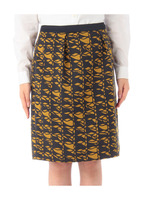 ジオメトリック柄ミディ丈スカート/イエロー系(133)