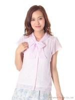 ボウタイブラウス/ピンク