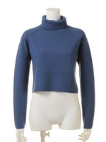 ミラノリブニット タートルネック/ブルー